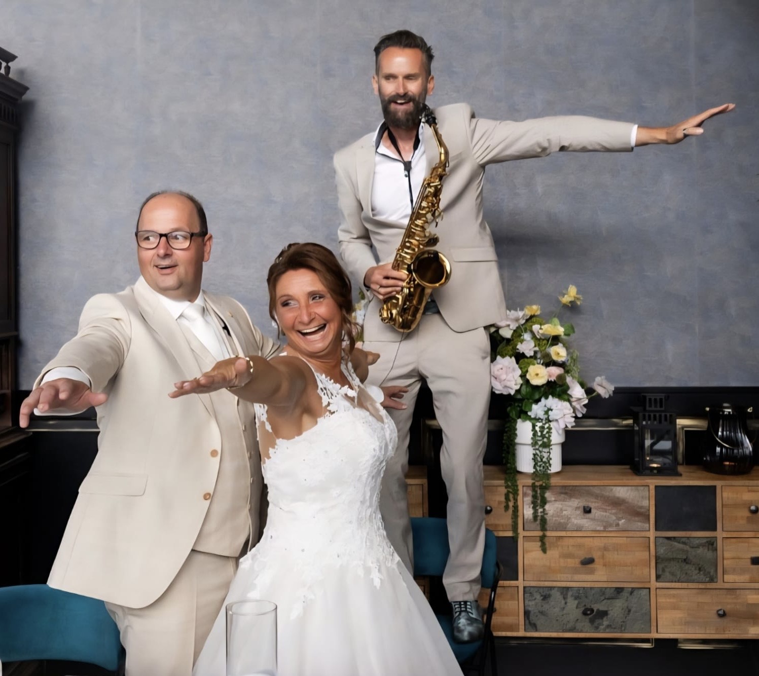 Special Sax act op - My Hearth will go on - tijdens bruiloft Diner Graaf ter Horst